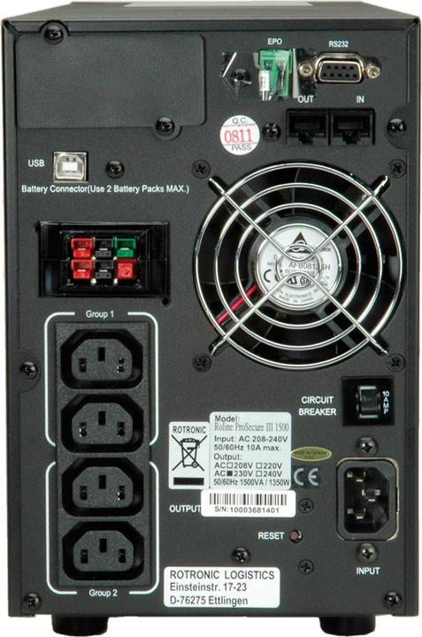 Produktbild Roline ProSecure III 1500 (1500 VA, 1350 W, Online-Doppelwandler USV)