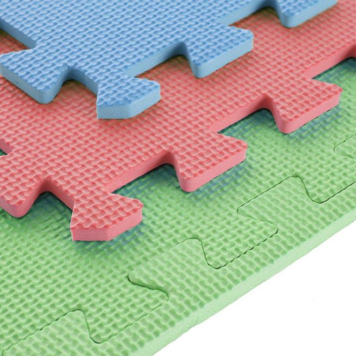 Actual product image One Folding mat for training Fitness MP10 green-blue-red, 60x60x1.0cm (9 parts) (10 mm)