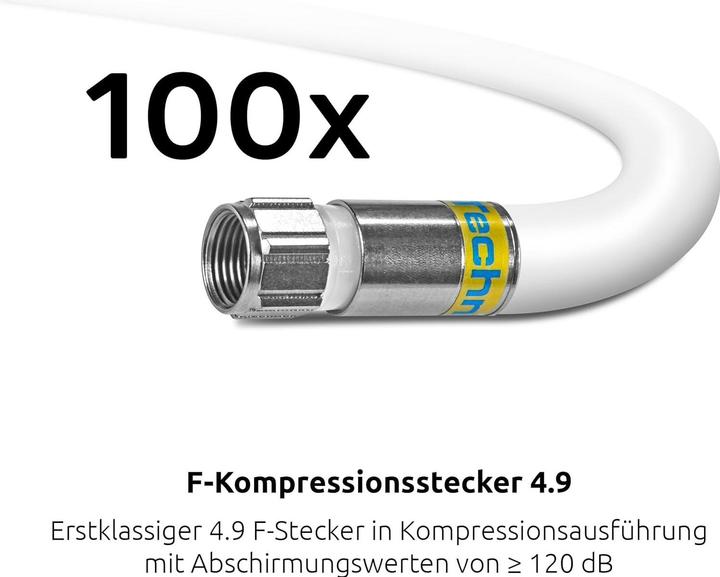 Produktbild TechniSat 0100/3337 Stecker F Technik Kompression 100 Stück (120 dB, Stecker und Verbinder)