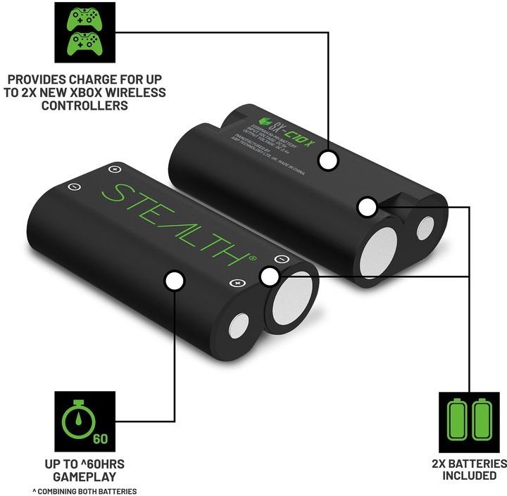Image du produit Stealth Deux batteries rechargeables (Xbox Series X, Xbox One X, Xbox One S, Xbox Series S)
