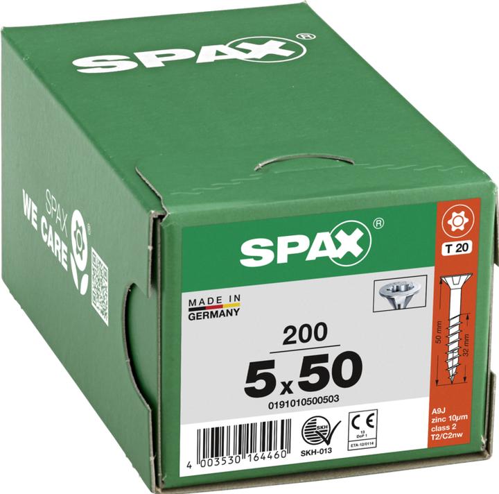 Produktbild Spax Universalschraube, T-STAR plus, Senkkopf, Wirox, Teilgewinde, 5,0 x 50 mm (200 Schrauben pro Stück)