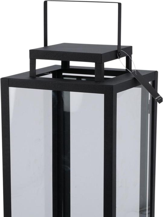 Produktbild Mojawo 2tlg Metall Laternen Set Schwarz Gartenlaterne Windlicht H50/40cm