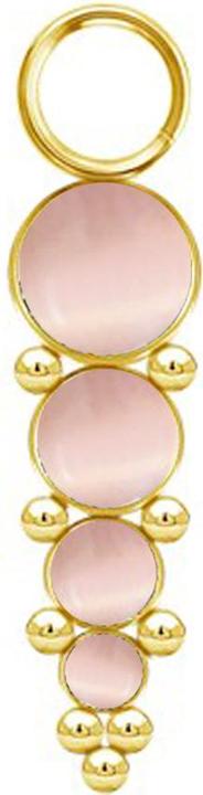 Immagine prodotto Star Piercing Anhänger vergoldet vier pinke Katzenaugen Steinen mit Kugeln (senza ottone, Acciaio chirurgico 316L, Mnerale)