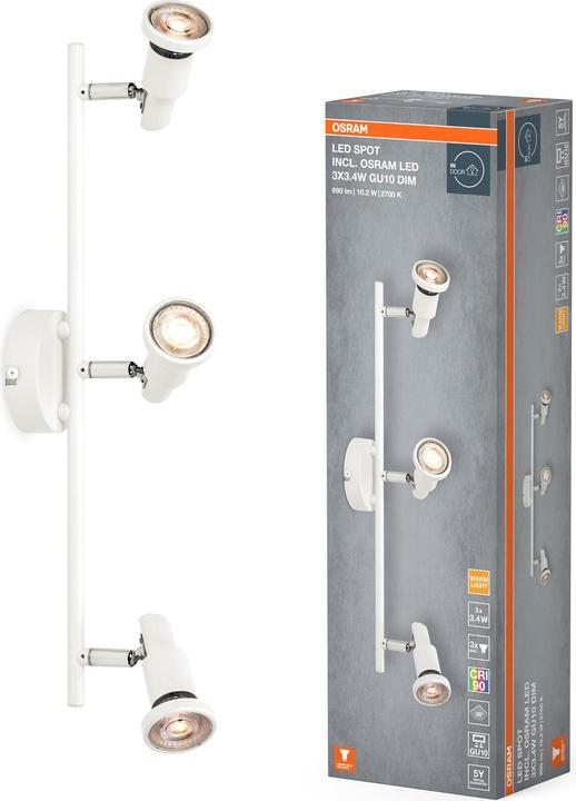 Produktbild Osram LED SPOT WHITE 3 X 3.4W 927 DIM (690 lm, GU10)