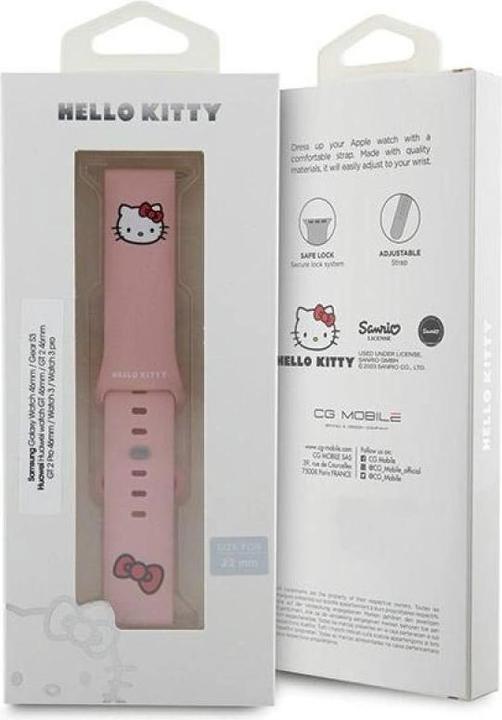 Immagine prodotto Hello Kitty Pasek Uniwersalny HKUWLSCHBLP Testa di gattino in silicone różowy/cinturino rosa 22mm (22 mm, Acciaio inossidabile, In plastica, Silicone)