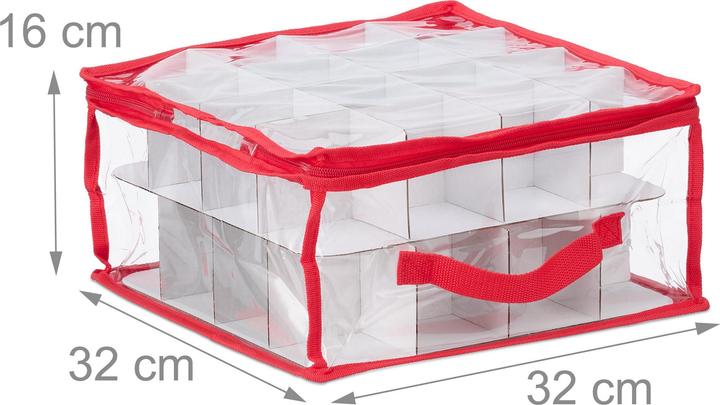 Produktbild Relaxdays 3x Weihnachtskugel-Aufbewahrungsbox (32 x 32 x 16 cm)