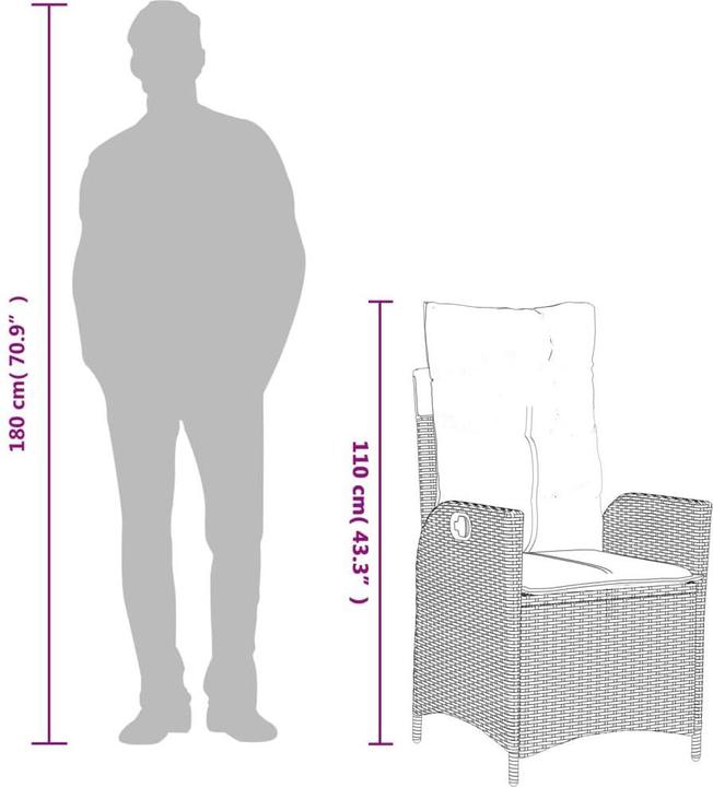 Actual product image vidaXL Garten Essgruppe (200 x 100 x 74 cm)