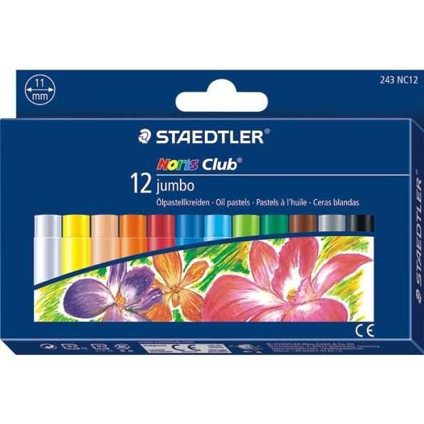 Staedtler, Malstifte, Noris jumbo 243 Öl-Pastellkreide Kartonetui mit 12 Stück, sortiert (Sortiert, 1 x)