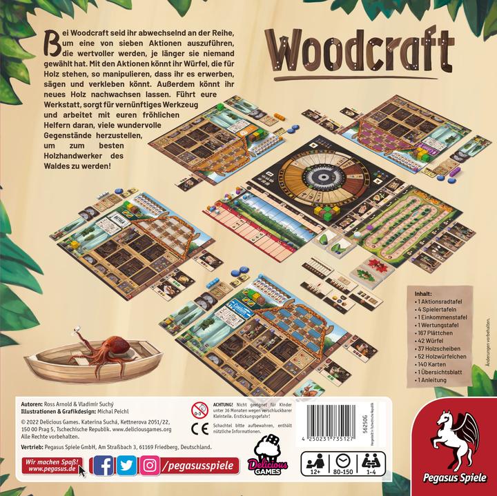 Produktbild Pegasus Woodcraft, Brettspiel, für 1-4 Spieler, ab 12 Jahren (DE-Ausgabe) (Deutsch, 1 - 4 Spieler)