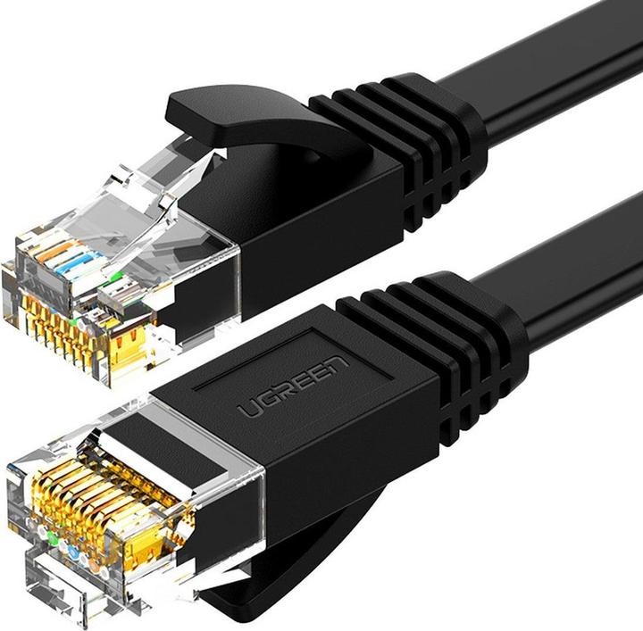 Actual product image Ugreen Ethernet RJ45 Flat Network Cable, Cat.6, UTP, 8m (Black) (UTP, CAT6, 8 m)
