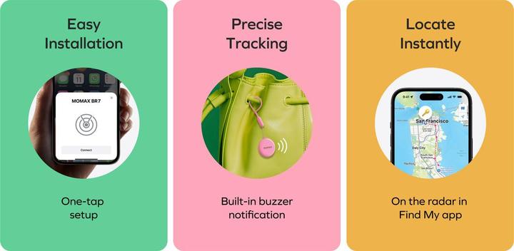 Momax Pinpop Apple Find My Certificated Tracker Blanc