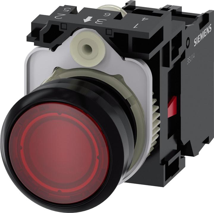 Actual product image Siemens Ill pushbutton 22mm red 1NC