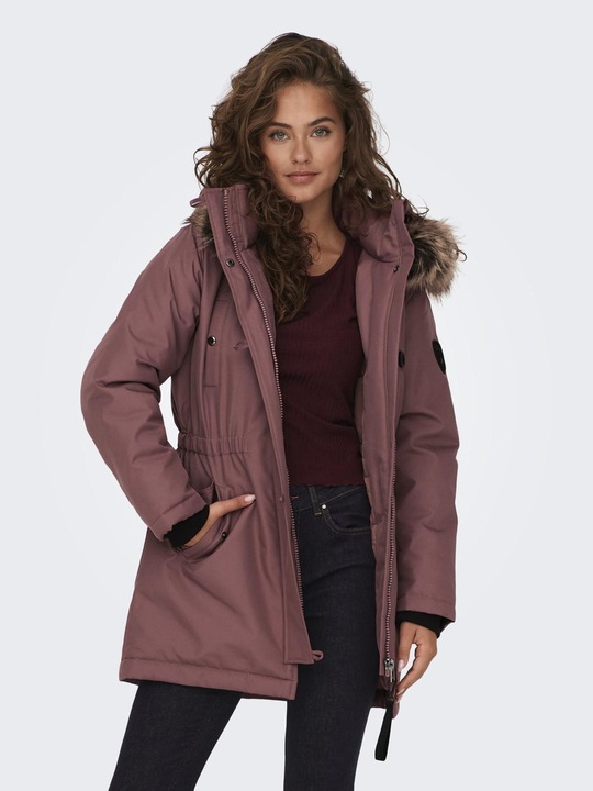 Image du produit Only Capuche avec bord en fausse fourrure amovible Poignets côtelés Parka Longue parka (S)