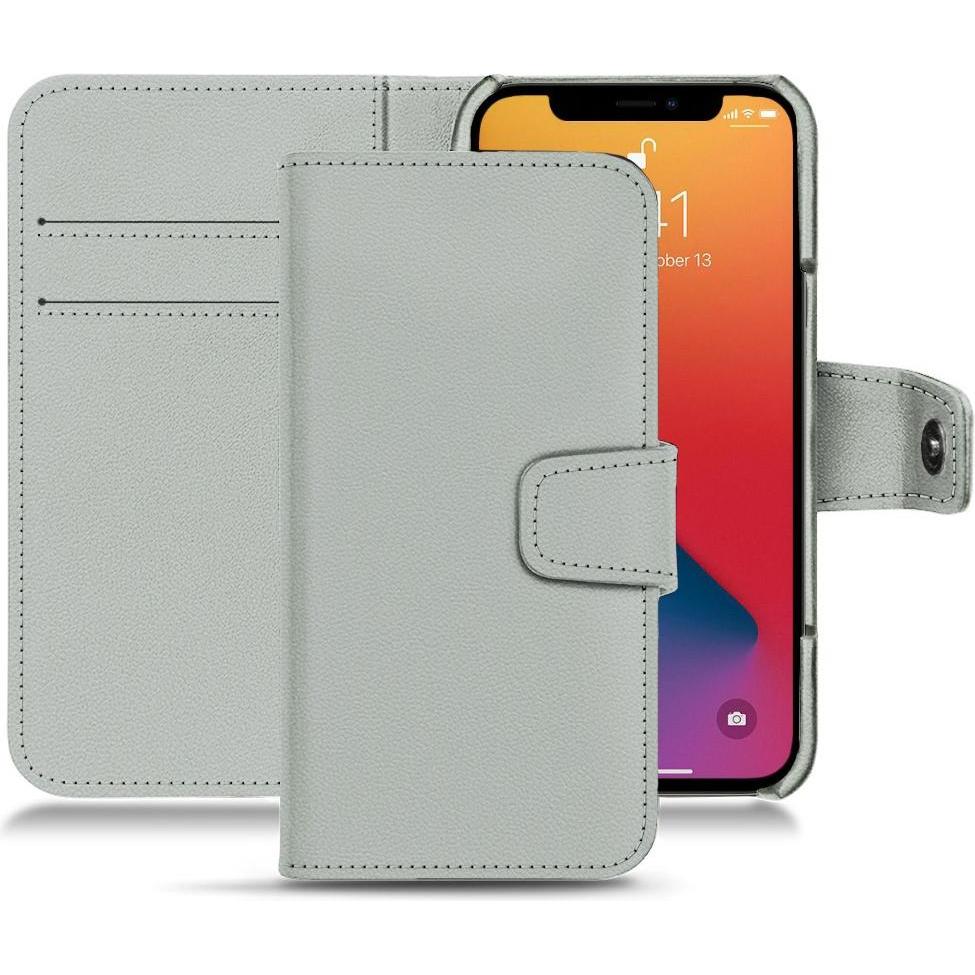 Thumbnail - Noreve Lederschutzhülle Wallet (Apple iPhone 13 Pro Max), Smartphone Hülle, Grau