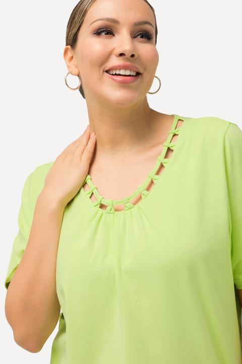 Immagine prodotto Ulla Popken T-shirt con scollo rotondo con aperture e mezze maniche (50, 52)