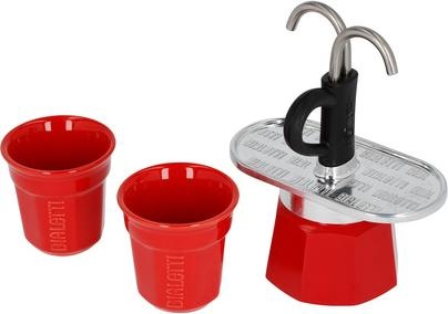 Actual product image Bialetti kawiarka Mini Express czerwona 2tz + 2 filiżanki (2 T.)