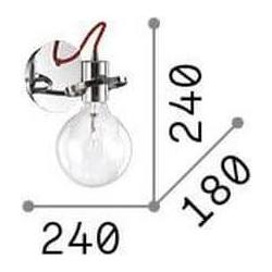 Thumbnail - Ideal lux, Wandleuchte + Deckenleuchte, RADIO E27 Wandleuchte 8W ⌀240mm dimmbar Chrom warmweiss 119427 (1050 lm, E27)