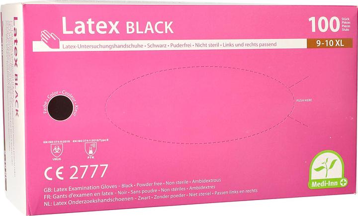 Image du produit Papstar Gants jetables Medi-Inn® PS Latex Black, pour gauche & droite, non poudrés, non stériles, viv... (XL)