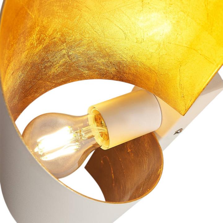 Produktbild Lindby Metallwandleuchte Vanni, eingedreht, weiss-gold (E27)