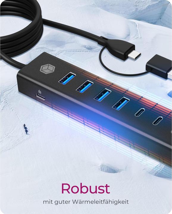 Actual product image Icy Box IB-HUB1737-C3 (USB-C, 7 Ports)