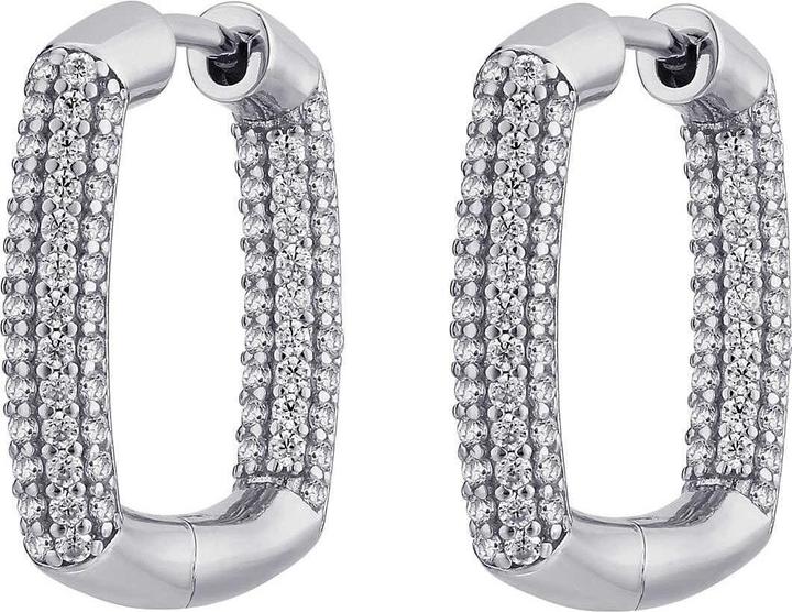 Immagine prodotto Rosato Orecchini in argento lucido con zirconi chiari Bianca RZBI2 - Lunghezza: 3 cm