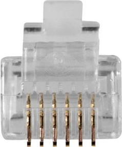 Actual product image ACT RJ12 (6P/6C) modulaire connector for flat cable. Unit: Bag 25 pcs