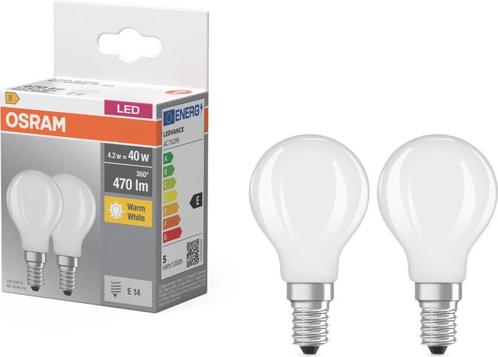 Image du produit Osram Base classic P (E14, 470 lm, 2x)