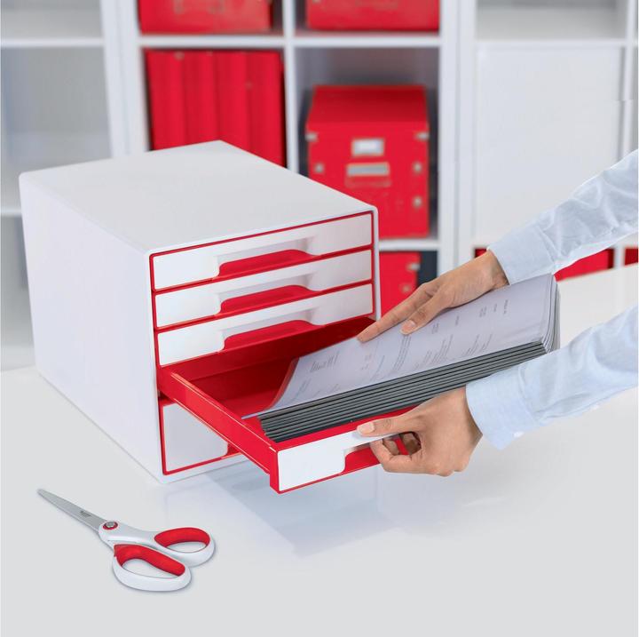 Produktbild Leitz Schubladenbox WOW CUBE weiss/rot (A4+)