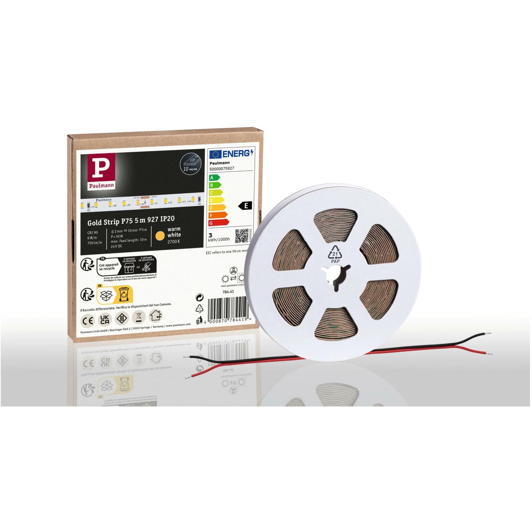 Paulmann, LED Streifen, Pro Strip Gold P75 (Warmweiss, 500 cm, Indoor)