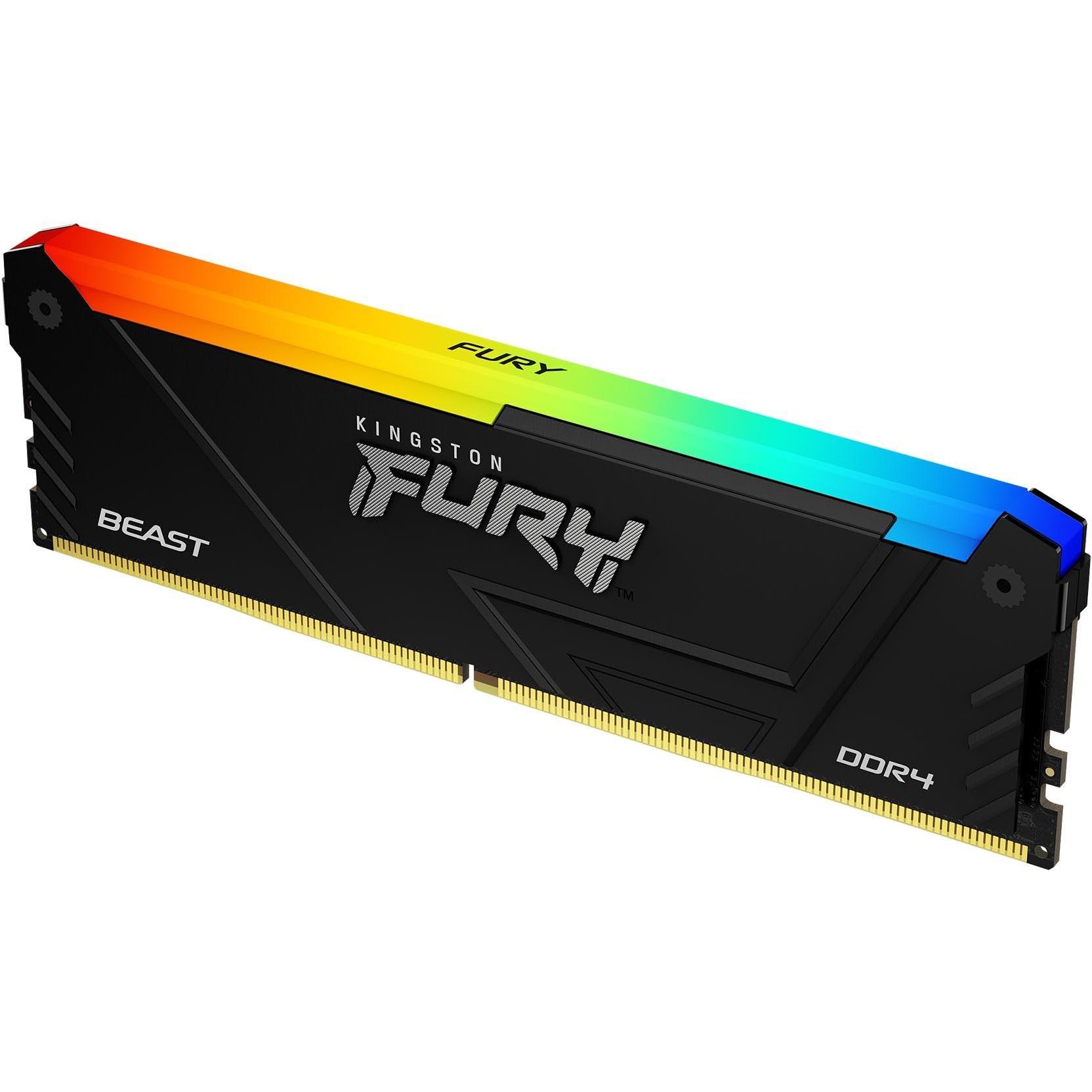 Kingston FURY Beast RGB (1 x 8GB, 2666 MHz, DDR4-RAM, DIMM), RAM, Schwarz