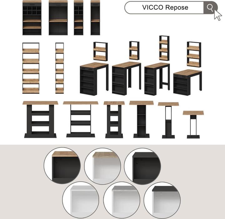 Actual product image Vicco Bar table Repose, Gold power oak/anthracite, 75 x 75 cm