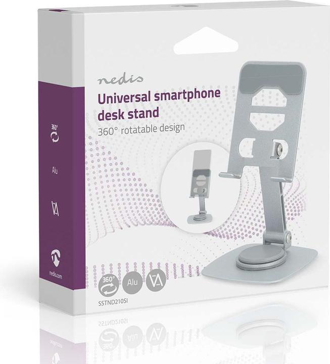 Actual product image Nedis Phone stand - Universal - Fully mobile - Silver