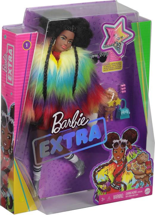 Produktbild Barbie Extra Doll - Regenbogenmantel
