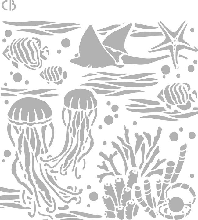 Actual product image Ciao Bella Underwater" stencil