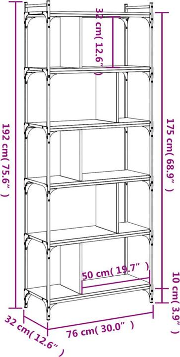 Immagine prodotto vidaXL Bücherregal (76 x 32 x 192 cm)
