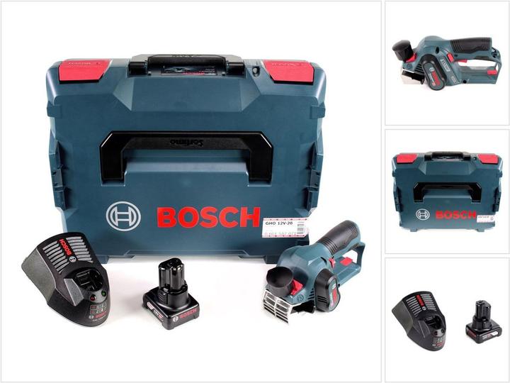 Actual product image Bosch Professional GHO 12V-20 Cordless Planer + 1x Battery GBA 12 V 6.0 Ah + 1x Quick Charger GAL 12
