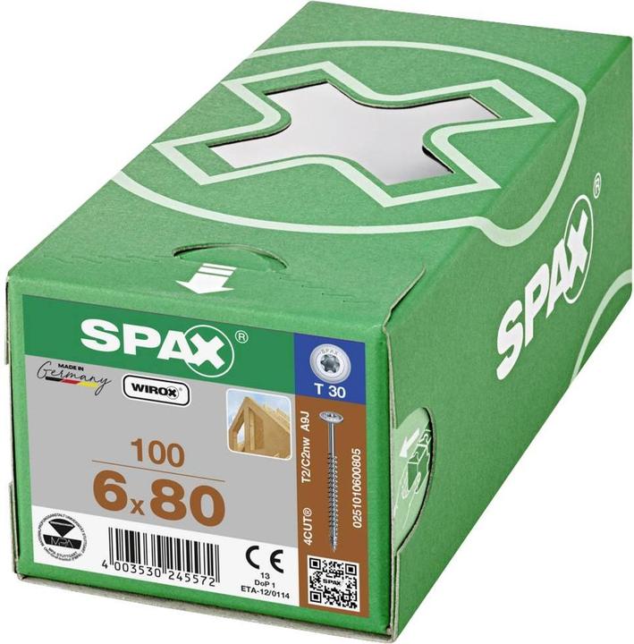 Produktbild Spax Tellerkopf T-Star Plus T30 Vollgewinde Wirox (100 Schrauben pro Stück)