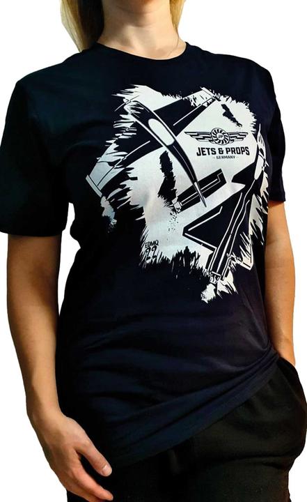 Actual product image t-shirt "m" jets & props grunge big 400, premium, navy, digital direct print (M)