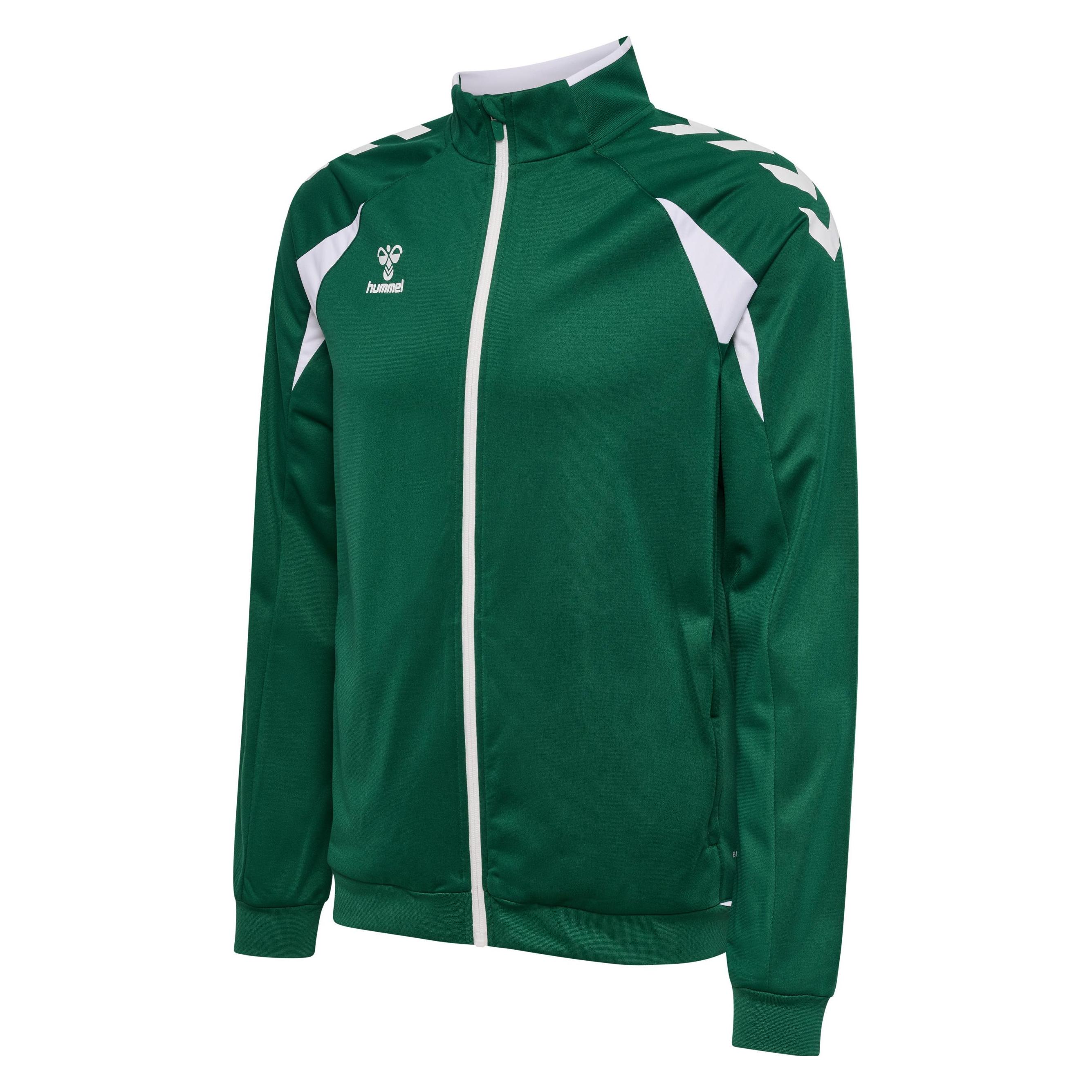 Hummel, Unisex, Trainingsjacken, HmlCORE 2.0 Track Zip Jacket (3XL), Grün, Weiss, 3XL