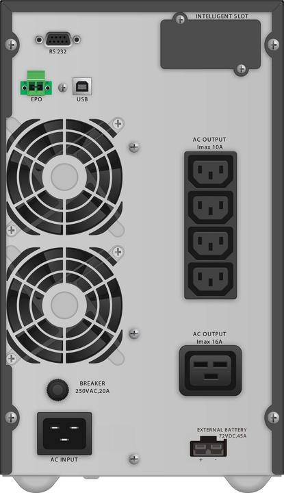 Actual product image Powerwalker VFI 3000 TGB 3000VA / 2700W Online UPS Tower Double Conversion SNMP Slot HID EBM Connector (3000 VA, 2700 W, Online double converter UPS)
