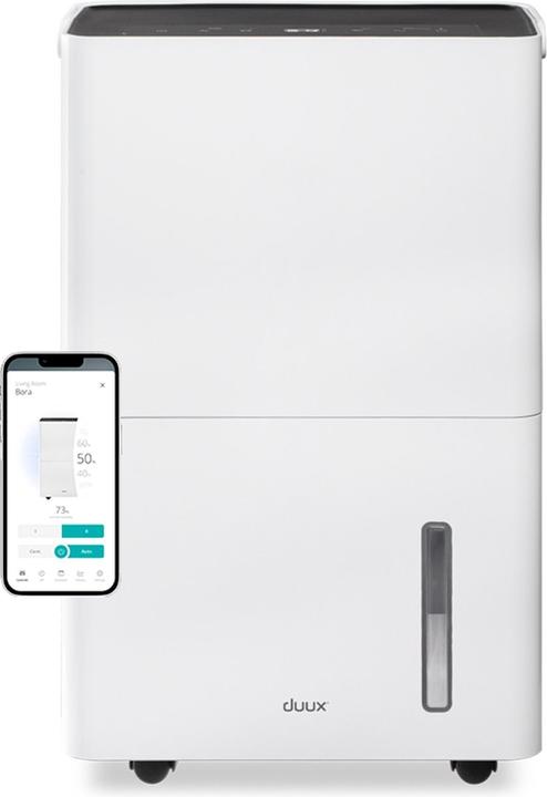 Duux Slimme luchtontvochtiger | Bora | Geschikt voor ruimtes tot 50 m² | Inhoud waterreservoir 4 L | Wit (50 m², 30 l/24h)