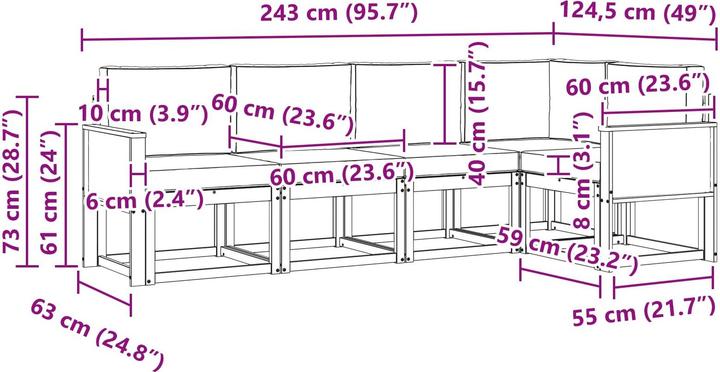 Produktbild vidaXL Outdoor-Sofa
