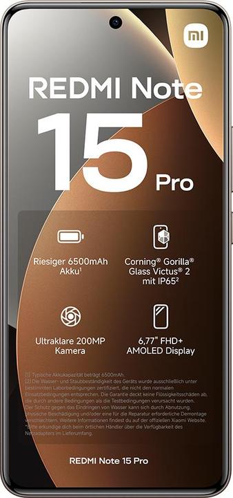 Immagine prodotto Xiaomi REDMI Note 15 Pro (512 GB, Titanio, 6.77", Doppia SIM, 4G)