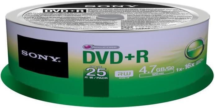 Produktbild Sony DVD+R, 4.7GB, 16x, Spindel (25 x)