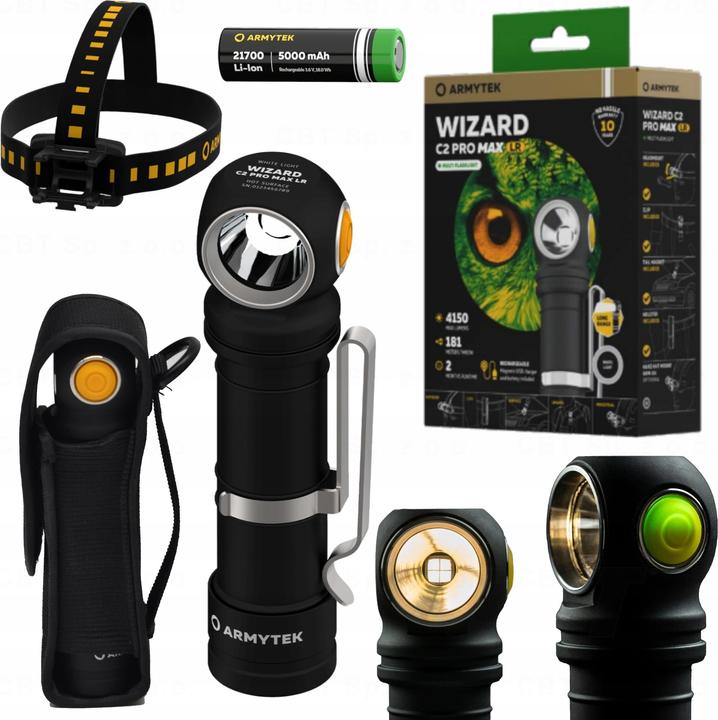 Produktbild ArmyTek Wizard C2 Pro Max LR White LED Taschenlampe mit Gürtelclip, mit Holster akkubetrieben 3870l (12.15 cm, 3870 lm)