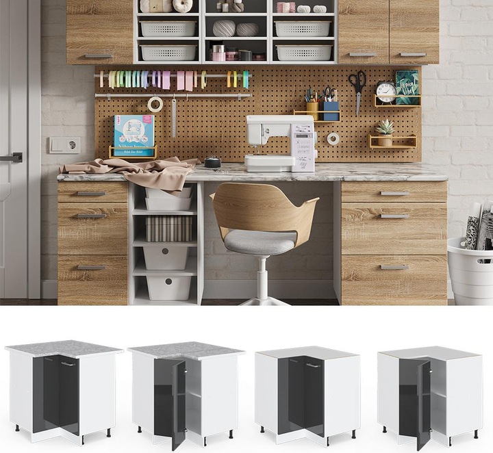 Produktbild Vicco Eckschrank für Haushaltsgegenstände R-Line (75.5 x 46 x 81.5 cm)