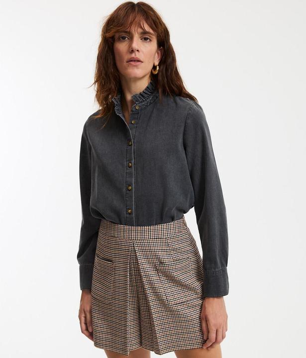 Actual product image La Redoute Collections Langärmelige Bluse mit gerüschtem Stehkragen (44)