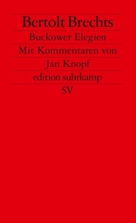 Produktbild Buckower Elegien (Deutsch, Bertolt Brecht, Jan Knopf, 2010)