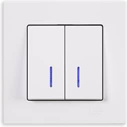 Actual product image Gunsan Eqona 2-gang series switch with flush-mounted lighting white