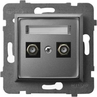 Produktbild Ospel ARIA F-Typ Doppelantennendose grau matt GPA-2UF